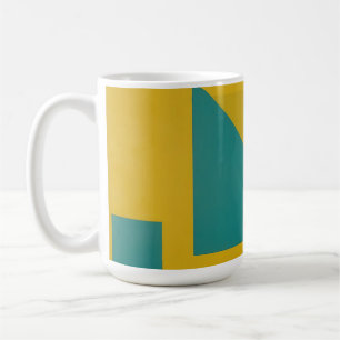 Fette geometrische abstrakte gelbe Teal-Farbe Kaffeetasse