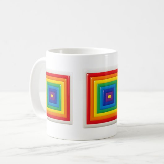 Fette geometrische Pop-Art Kaffeetasse (Vorderseite Links)