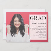 Fette Glückwunsch Zwei-Foto-Graduierungspartei Einladung (Rückseite)