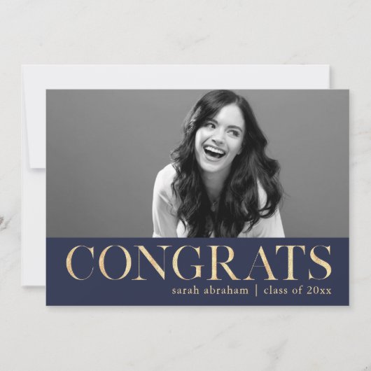 Fette Glückwunsch Zwei-Foto-Graduierungspartei Einladung (Vorderseite)