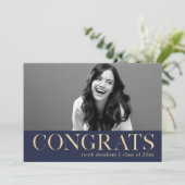 Fette Glückwunsch Zwei-Foto-Graduierungspartei Einladung (Stehend Vorderseite)