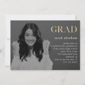 Fette Glückwunsch Zwei-Foto-Graduierungspartei Einladung (Rückseite)