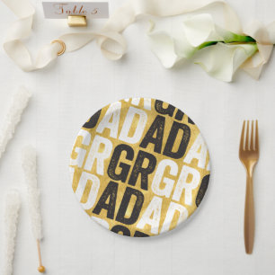 Fette GRAD-Typografie Gold Goil Abschlussfeier Pappteller