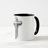 Fette, grafische christliche Kreuz-Kaffeetasse Tasse (VorderseiteRechts)