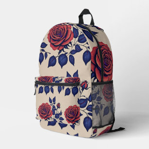 Fette handgemalte rote Rosen Bedruckter Rucksack