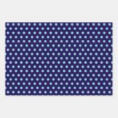 Fette hellblaue Tupfen auf Navyblau Geschenkpapier Set (Vorderseite 2)