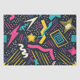 Fette helle Farben 90er Abstracte funky Kunst Must Seidenpapier
