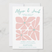 Fette, helle Retro-Blumenhochzeit Einladung (Vorderseite)