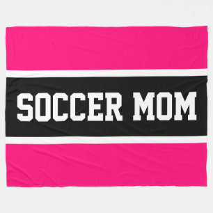 Fette Helle Rosa Schwarz Weiß SOCCER MOM Streifen Fleecedecke