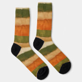 Fette horizontale, künstlerische Streifen in herbs Socken (Rechts)