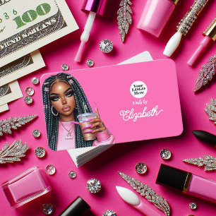 Fette Hot-Pink-Vibe-Schönheitsvermarktung für eine Visitenkarte
