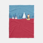 Fette Hundeweihnachtsdeckenszene Fleecedecke (Vorderseite)