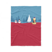 Fette Hundeweihnachtsdeckenszene