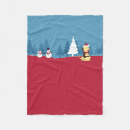 Fette Hundeweihnachtsdeckenszene Fleecedecke