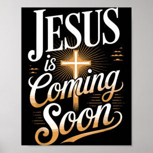 Fette Jesus Kommt Bald Christliche Bekleidung Poster