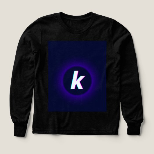 Fette "K"-Glow-Logo-Girls' Long Sleeve T - Shirt (Design Vorderseite)