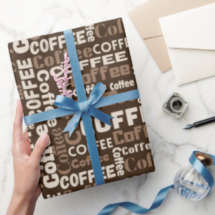 Fette Kaffee-Buchstaben Geschenkpapier