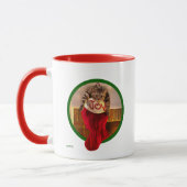 Fette Katze im WeihnachtsStrumpf Tasse (Links)
