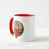 Fette Katze im WeihnachtsStrumpf Tasse (Vorderseite Links)