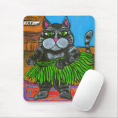 Fette Katze in einem Hula Rock an einem Tiki Bar Mousepad (Mit Mouse)