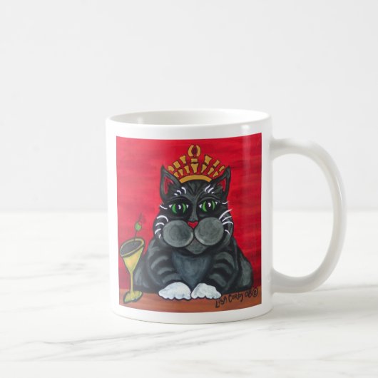 Fette Katze mit Martini-Tasse Kaffeetasse (Rechts)