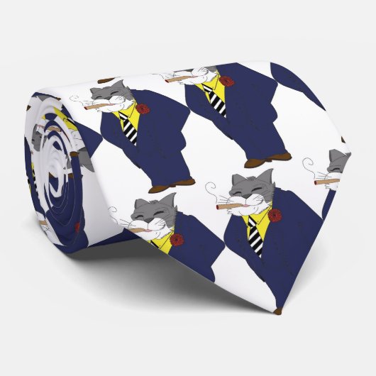 Fette Katzen-Krawatte Krawatte (Gerollt)