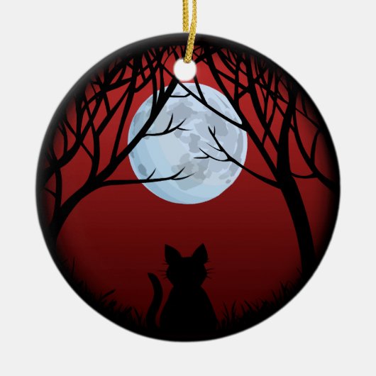 Fette Katzen-Verzierungs-personalisiertes Keramikornament (Vorne)