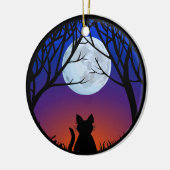 Fette Katzen-Verzierungs-personalisiertes Keramikornament (Links)