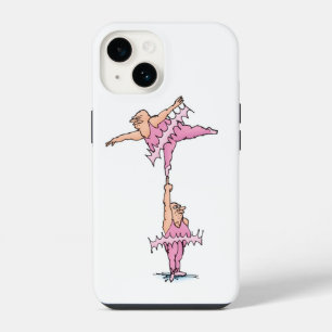 Fette Kerle in rosa Tutus Ballett Cartoon-Illustra iPhone 14 Hülle