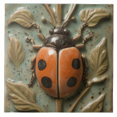 Fette Ladybug und Foliage Imitats Relief Fliese (Vorderseite)