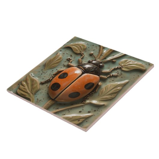 Fette Ladybug und Foliage Imitats Relief Fliese (Seite)