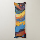 Fette, lebendige, abstrakte Ölmalerei - Flüssige S Seitenschläferkissen (Rückseite (Vertikal))