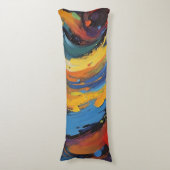 Fette, lebendige, abstrakte Ölmalerei - Flüssige S Seitenschläferkissen (Vorderseite Vertikal)