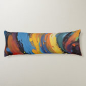 Fette, lebendige, abstrakte Ölmalerei - Flüssige S Seitenschläferkissen (Rückseite)