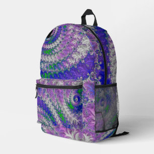 Fette lebendige farbenfrohe funky trippy Fraktal-S Bedruckter Rucksack