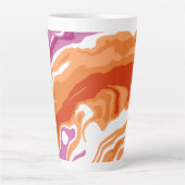 Fette Lesben-Stolz Poured Paint Latte Tasse (Vorderseite)