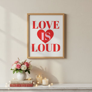 Fette Liebe ist laut Valentinstag Herz-Typografie Poster
