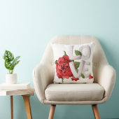 Fette Liebestypografie mit romantischer roter Rose Kissen (Stuhl )