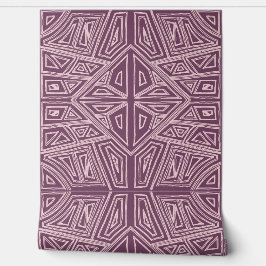 Fette Linien - Symmetrische Fliese - Mauve und Bei Tapete