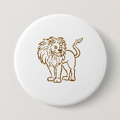 Fette Lion Line Art Patches & Buttons (Vorderseite)