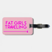 Fette Mädchen-reisender Gepäckanhänger (Rückseite horizontal)