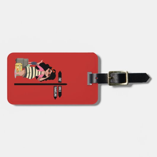 Fette Mädchen-reisender Gepäckanhänger (Vorderseite horizontal)