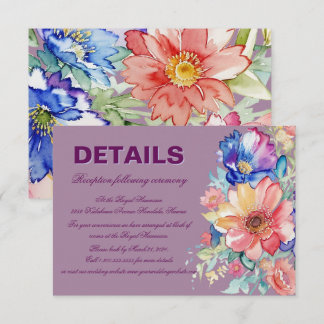 Fette Magenta Blumen Hochzeit Begleitkarte