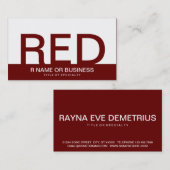 fette Maronmonogramm Visitenkarte (Vorne/Hinten)