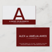 fette Maronmonogramm Visitenkarte (Vorne/Hinten)