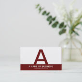 fette Maronmonogramm Visitenkarte (Stehend Vorderseite)