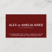 fette Maronmonogramm Visitenkarte (Rückseite)