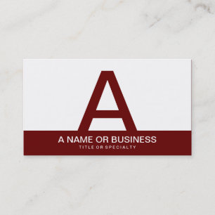 fette Maronmonogramm Visitenkarte