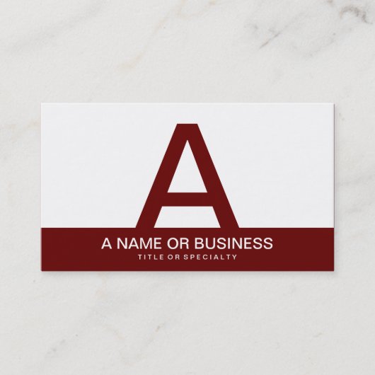 fette Maronmonogramm Visitenkarte (Vorderseite)