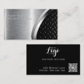 Fette Metallic Look SURCUITY Black & Silber Busine Visitenkarte (Vorne/Hinten)